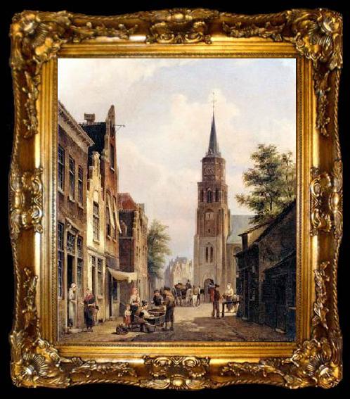 framed  unknow artist European city landscape, street landsacpe, construction, frontstore, building and architecture.023, ta009-2